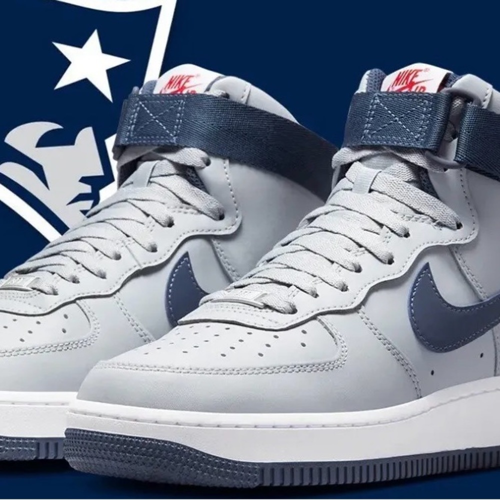 Nike Air Force 1 High QS Patriots Grey Navy Red Size 7.5